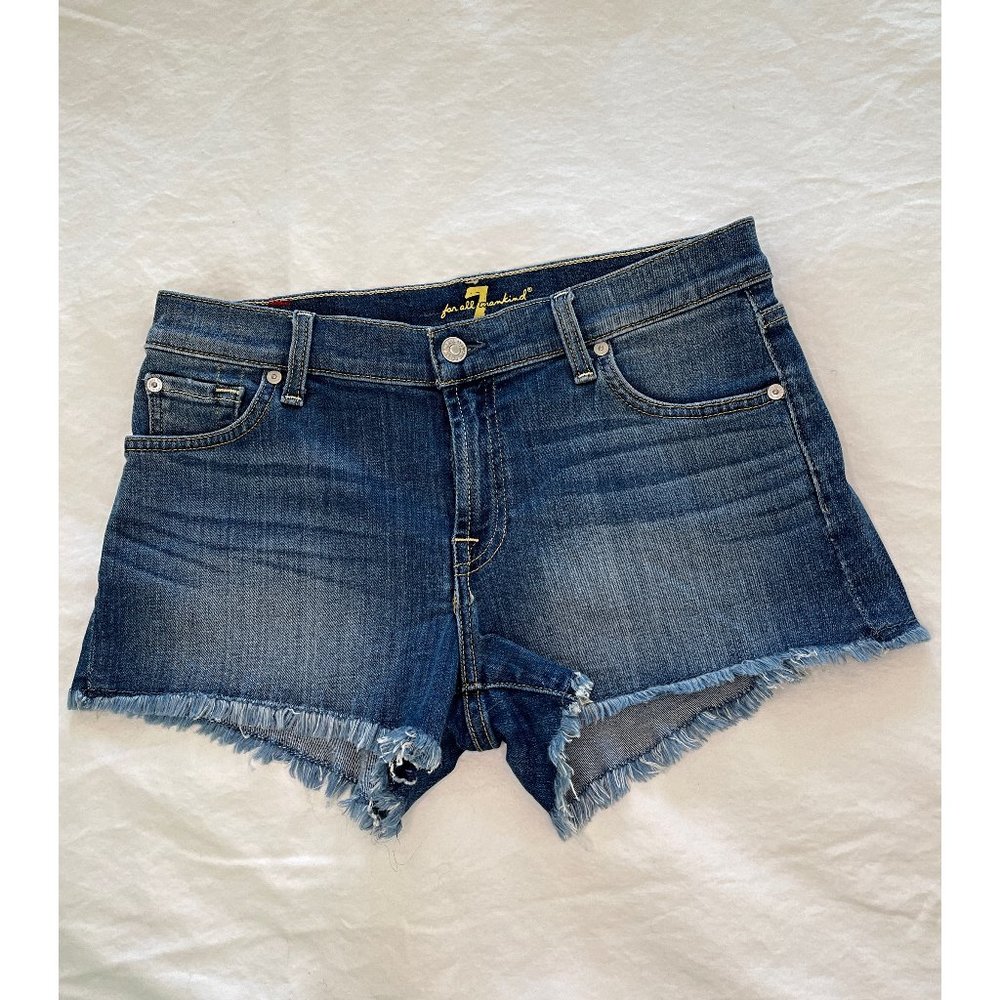 7 For All Mankind Frayed Denim Shorts - Size 27